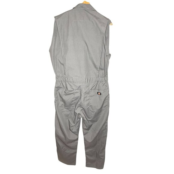 Dickies Gray Sleeveless Work Jumpsuit Heart Bear Flower Patches Irregular Medium - Picture 2 of 8